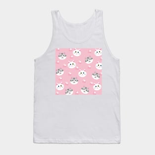 Cute pink cat pattern Tank Top